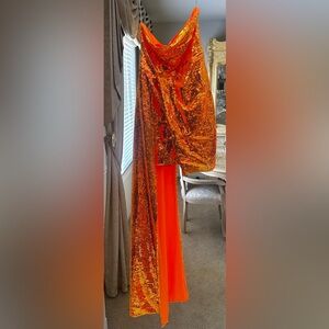 Orange Sequin Dress